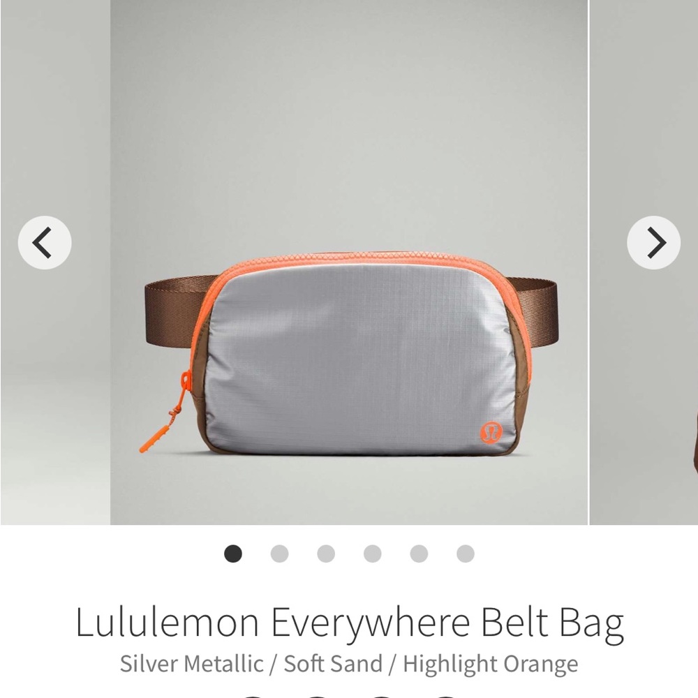 Lululemon everywhere belt bag metallic silver NWOT